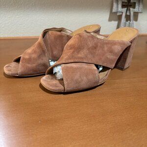 Brown suede wide strap